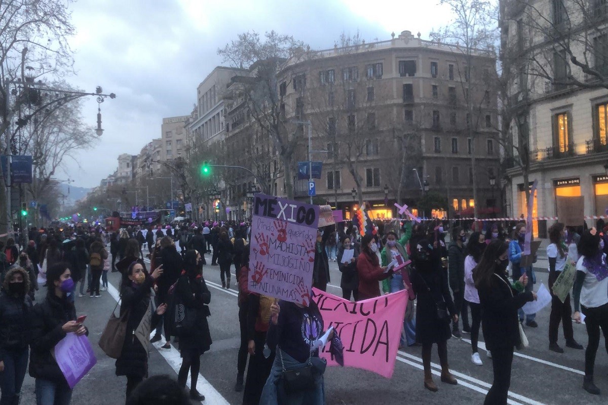 Imatge de la manifestació del 8-M a Barcelona. - J. O.