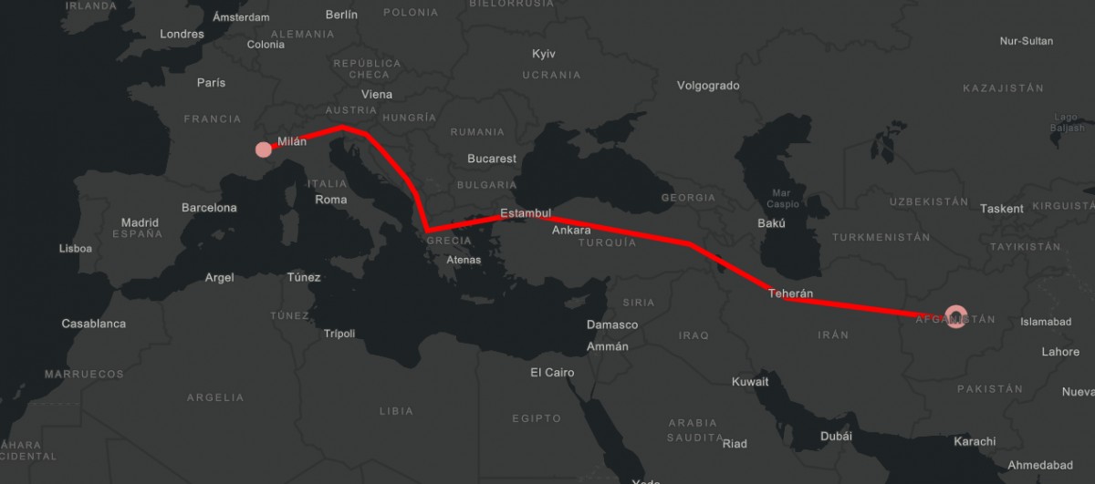 Ruta que ha fet la familia afganesa - Sergi Cámara