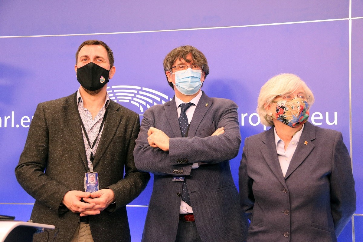 Comín, Puigdemont i Ponsatí en una imatge d'arxiu - ACN