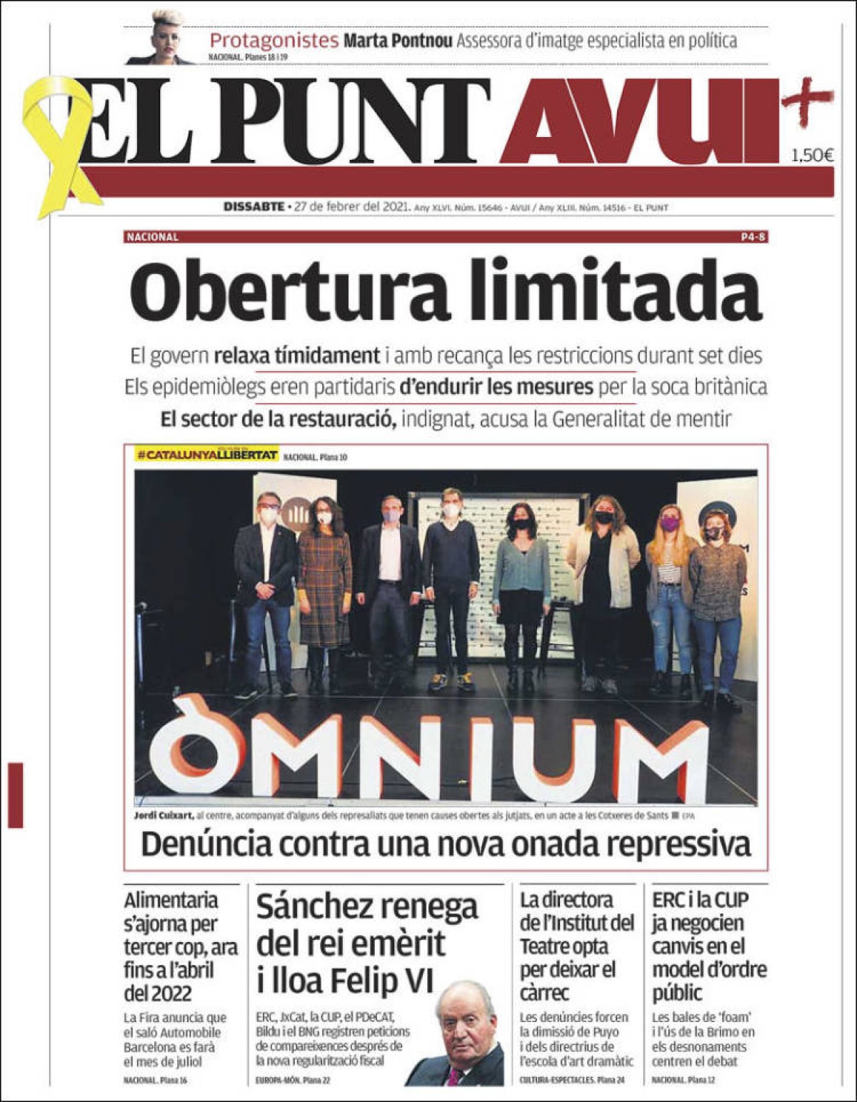 PORTADES «El fiscal demana interrogar el cosí de l'emèrit pels pagaments encoberts», a «El Periódico»