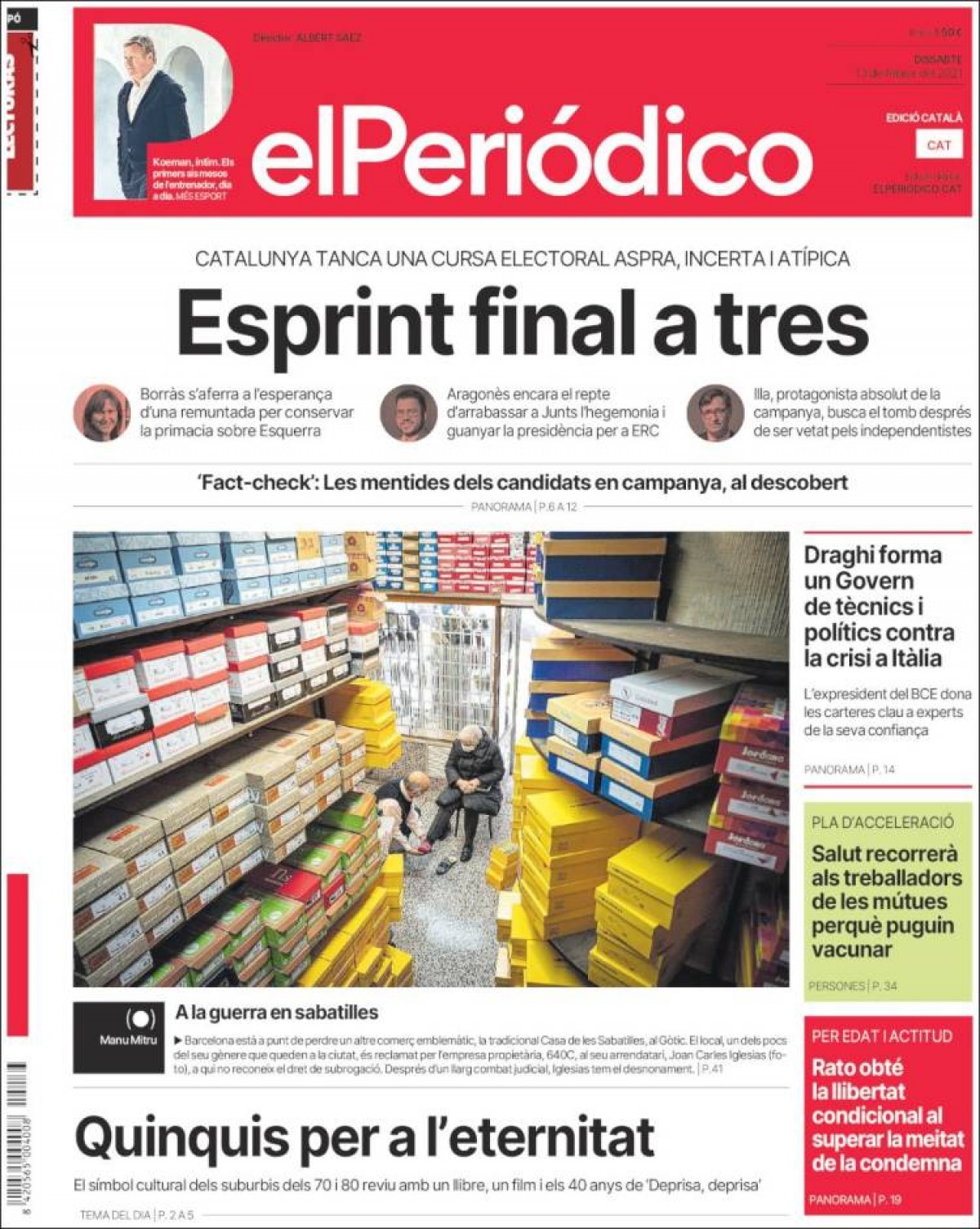 PORTADES «Esprint final a tres», a «El Periódico»