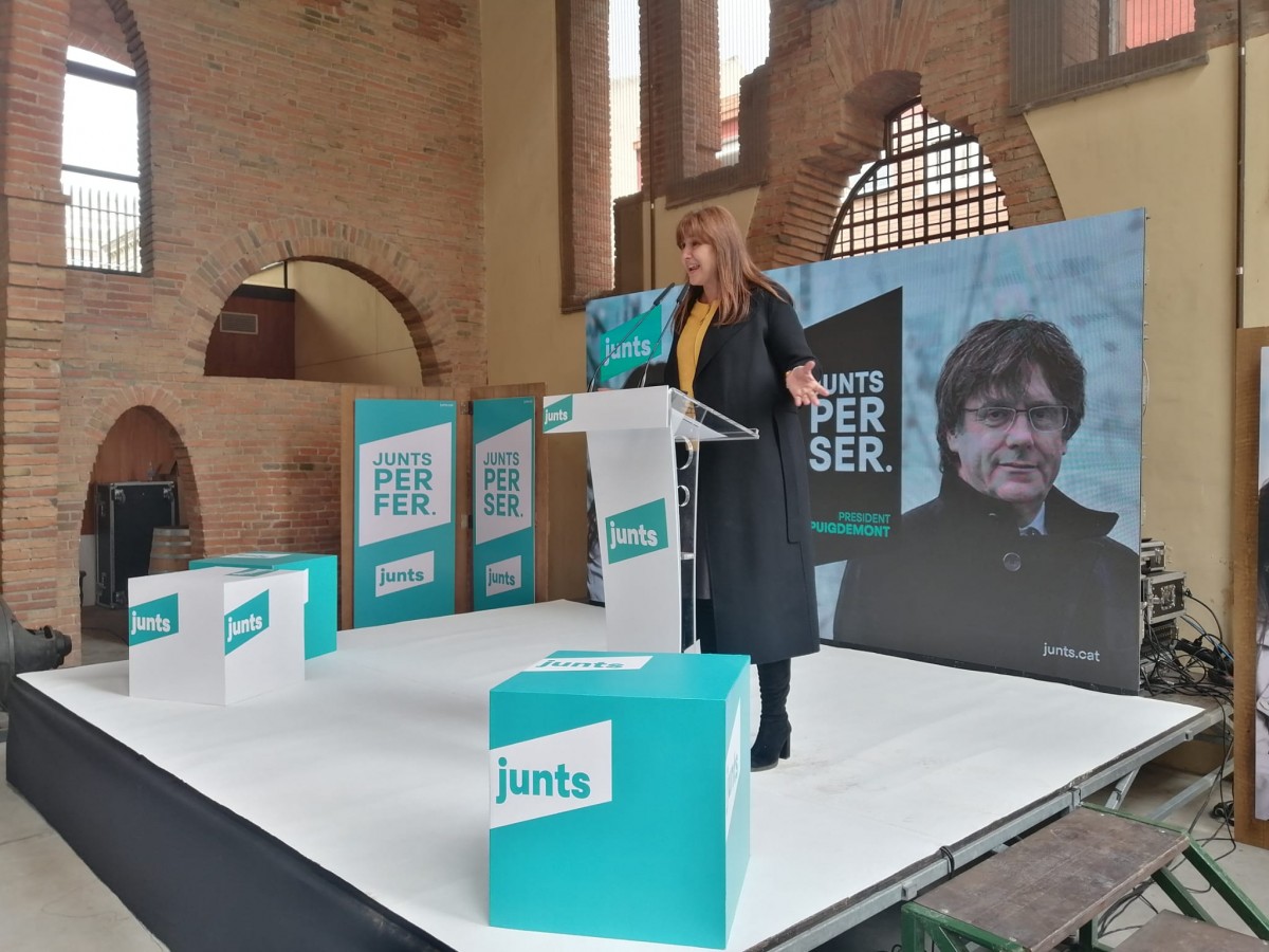 Laura Borràs durant l'acte de Junts a Sant Cugat.  - Sergi Baixas