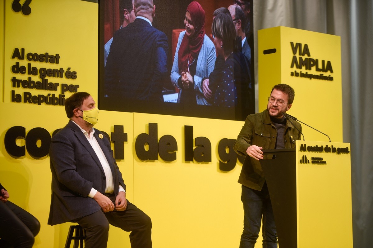 Oriol Junqueras i Pere Aragonès, aquest dijous a Lleida - Marc Puig