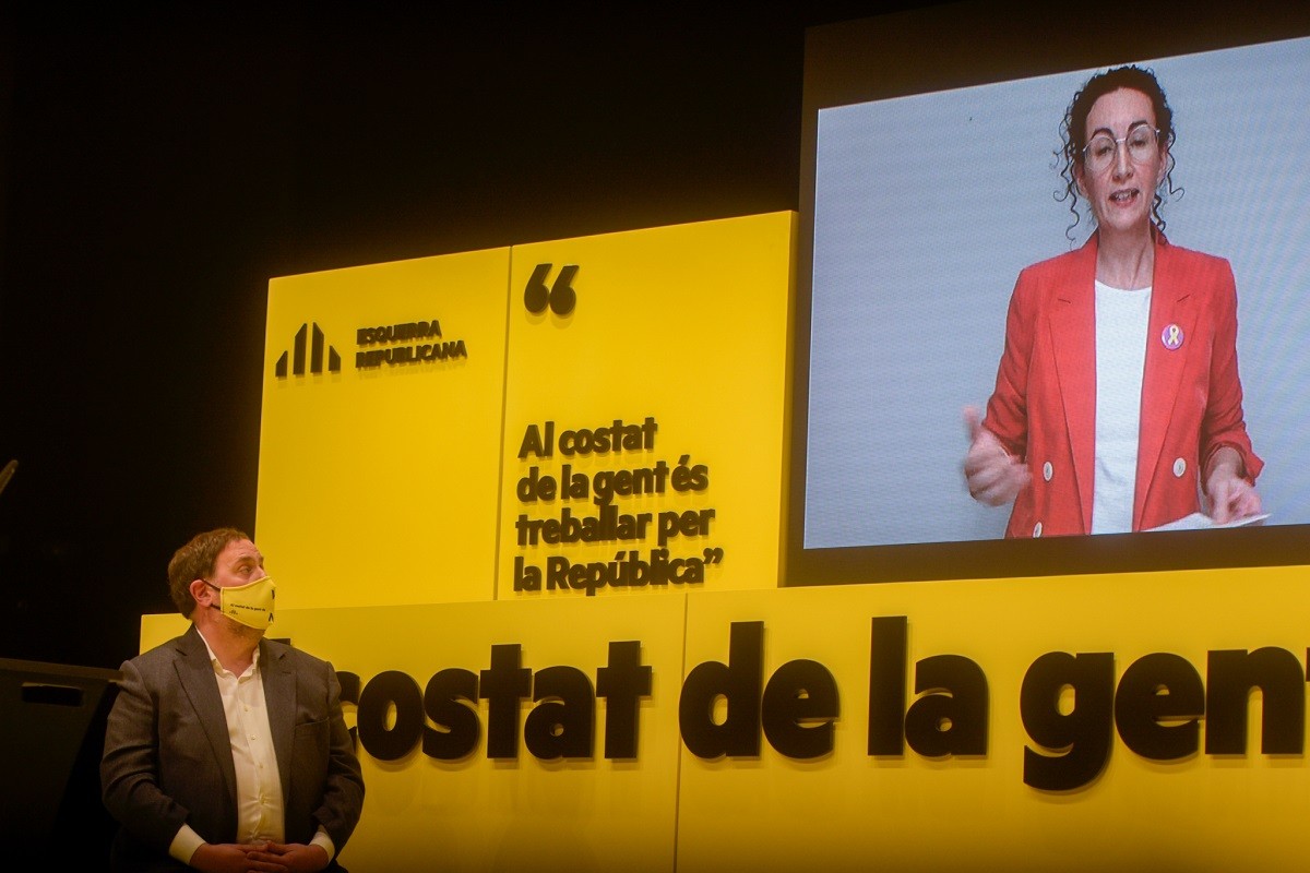 Oriol Junqueras i Marta Rovira, en un míting - Marc Puig