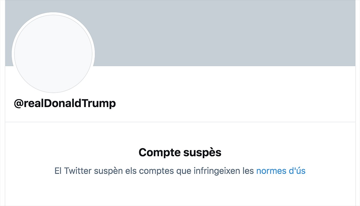 Twitter suspèn definitivament el compte de Trump per risc que inciti a la violència