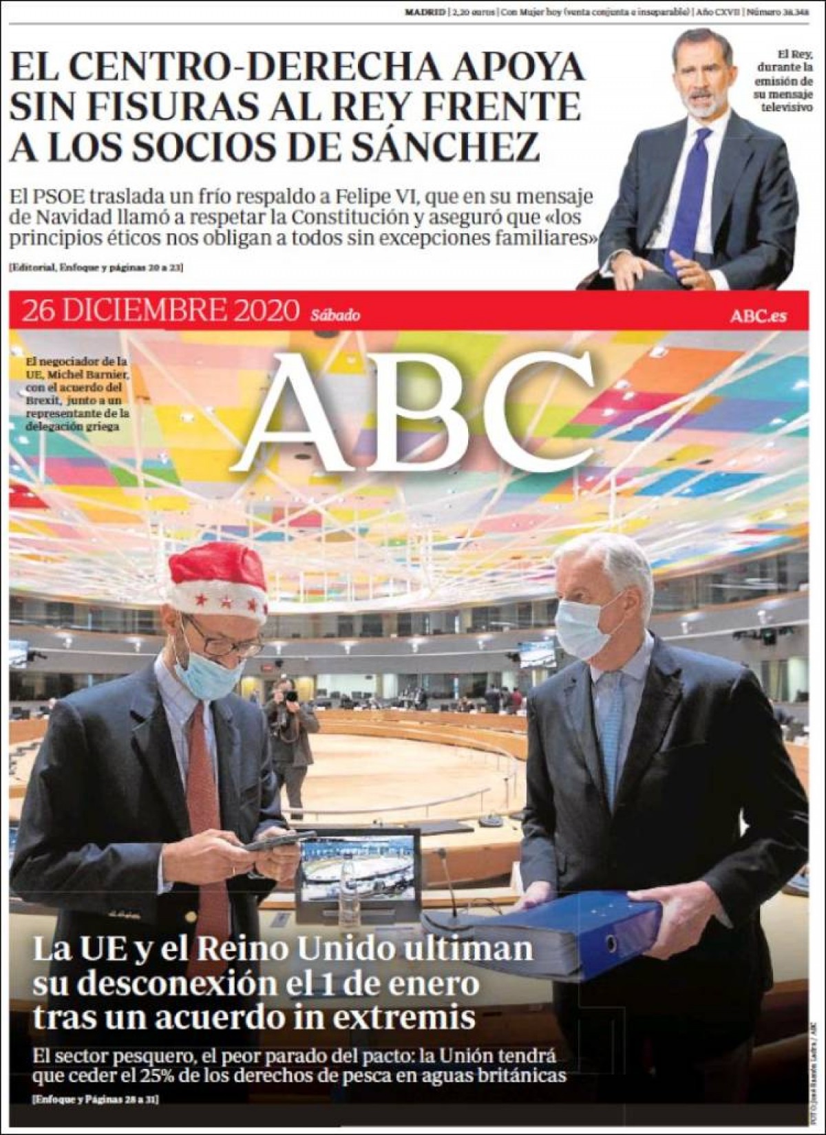 PORTADES «El PSOE calla davant el dur atac dels seus socis al Rei», a  «La Razón»