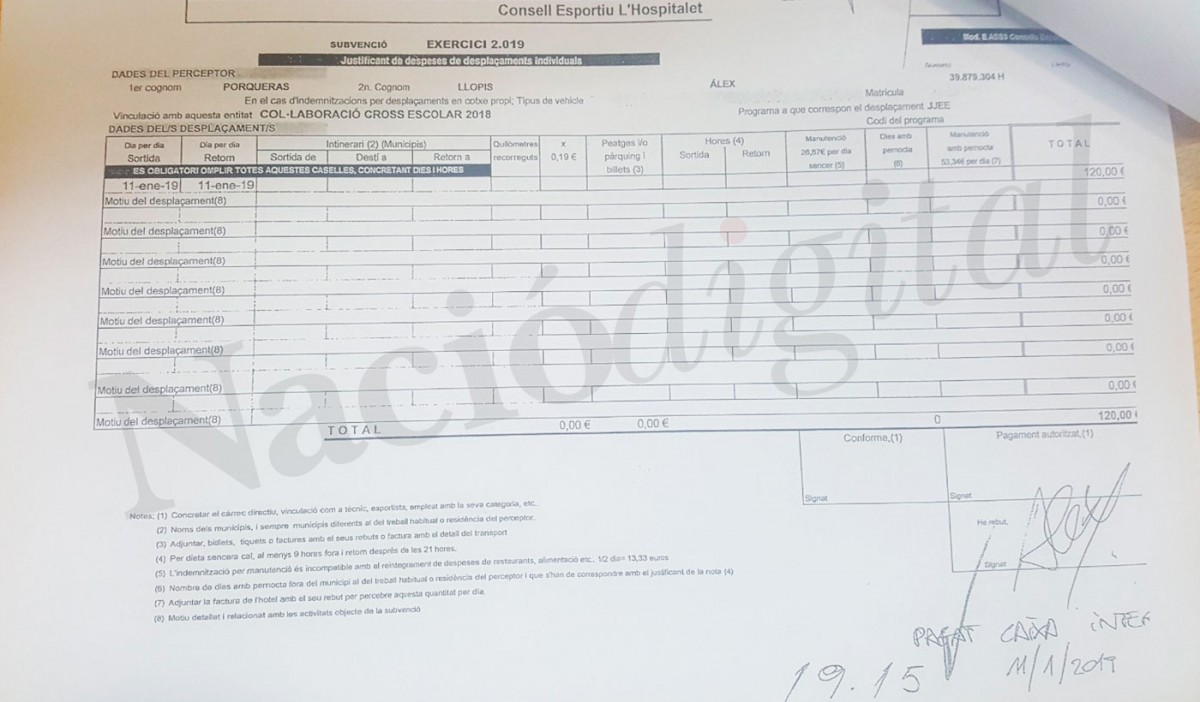 El relleu del regidor dimitit pel cas Consell Esportiu de l'Hospitalet també hauria cobrat en negre