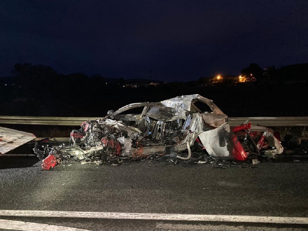 Així ha quedat el cotxe implicat en l'accident mortal. - ACN