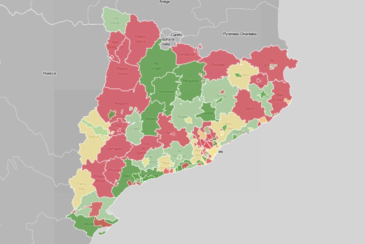 MAPES El 40% de comarques i la meitat de ciutats ja tenen una velocitat de contagi superior a 1