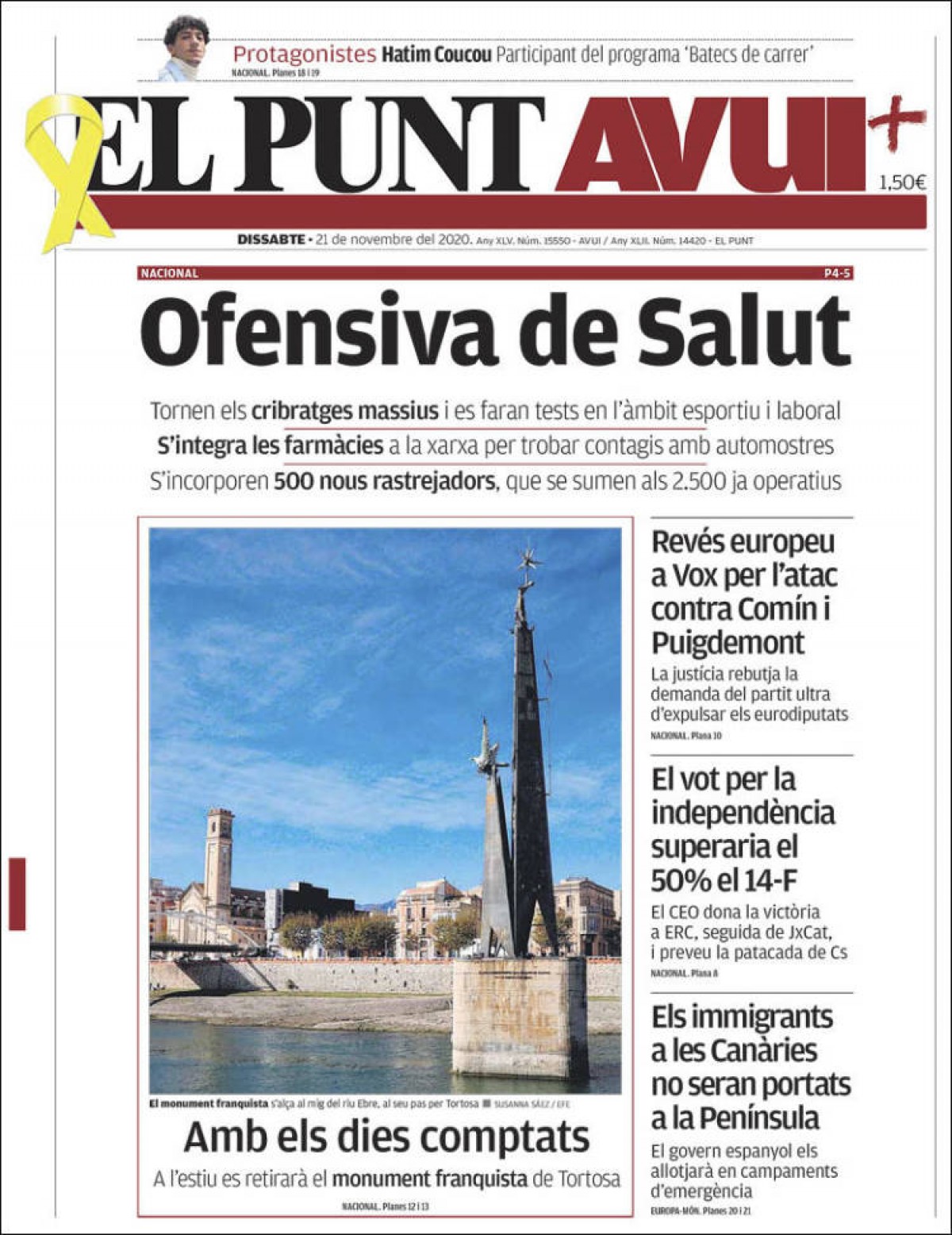 PORTADES «Sanitat tindrà mig Espanya vacunada al mes de juny», a «El Periódico»