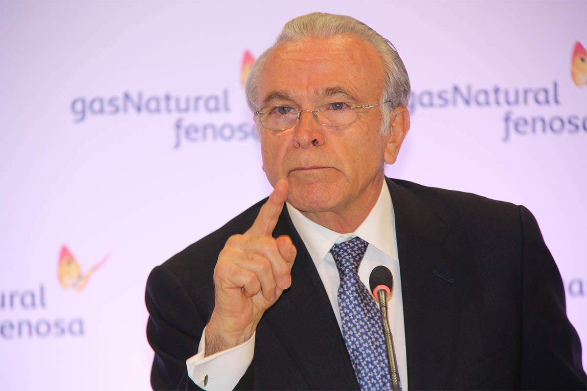 El president de Gas Natural Fenosa i president de la Fundació 'la Caixa', Isidre Fainé, en el transcurs d'una roda de premsa celebrada el 20 d'abril del 2017 - Josep Molina/ACN