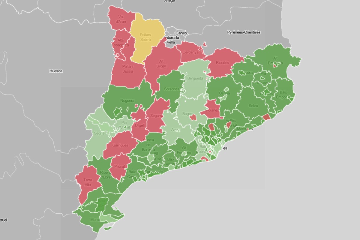 MAPES La majoria de comarques i ciutats ja tenen una velocitat de propagació de 0,8 o inferior