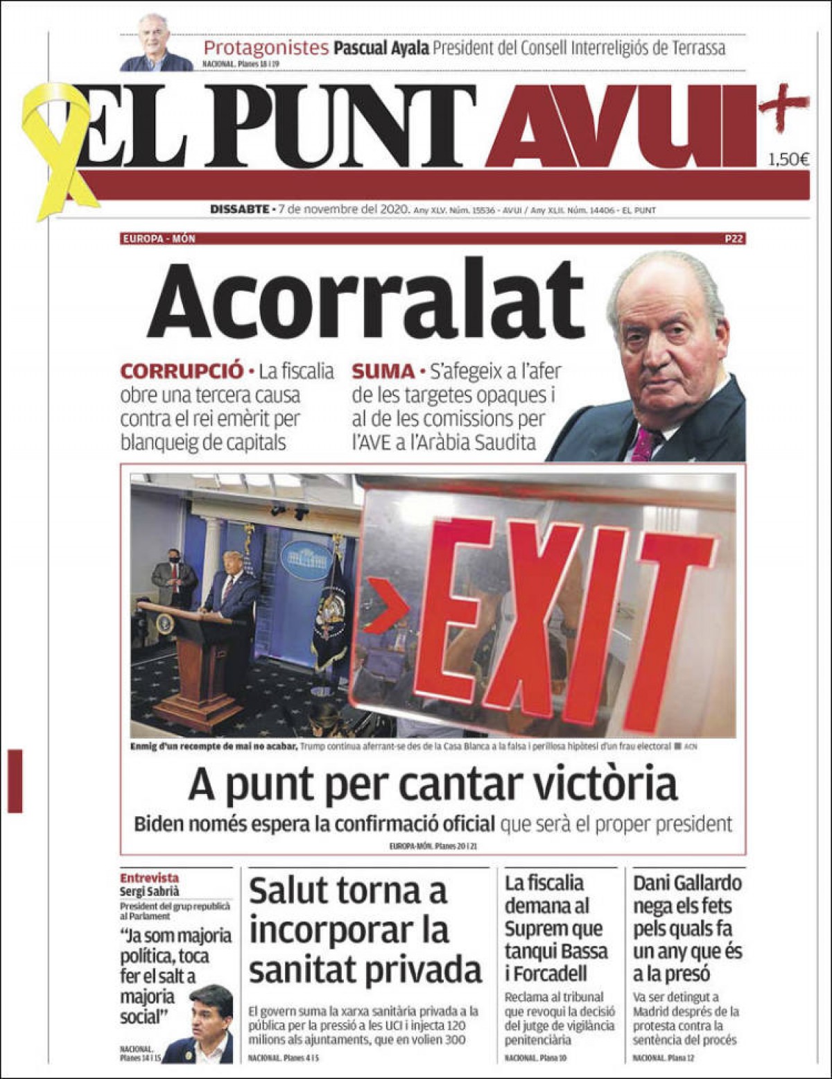 PORTADES «Antiblanqueig troba una altra fortuna del rei emèrit a Jersey», a «El Mundo»