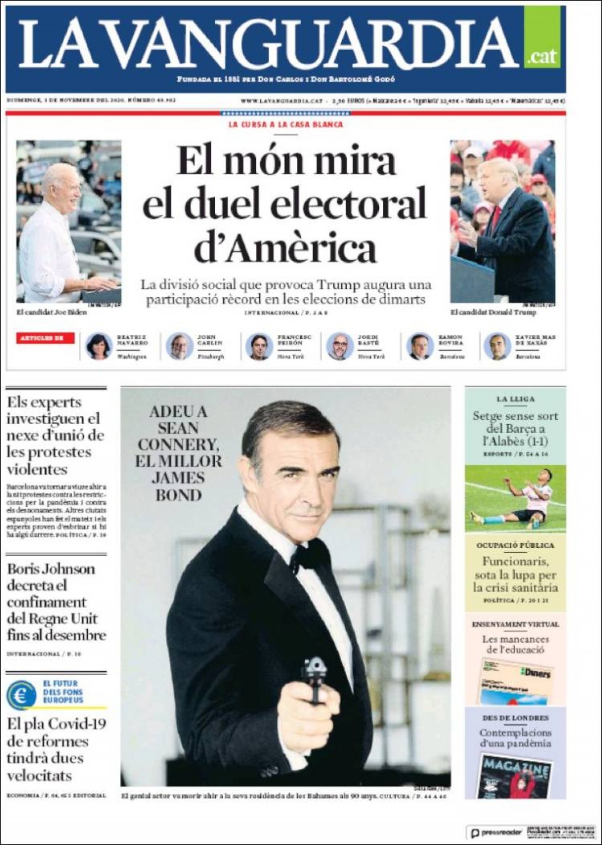 PORTADES La premsa conté l'alè davant la batalla entre Trump i Biden 