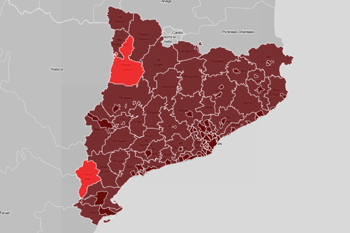 MAPES Totes les ciutats i el 95% de comarques dupliquen el llindar del risc alt de rebrot