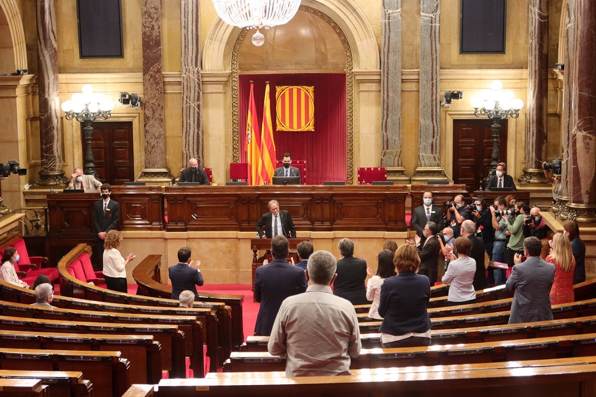 Quim Torra, dimecres en la seva darrera intervenció al Parlament - Parlament