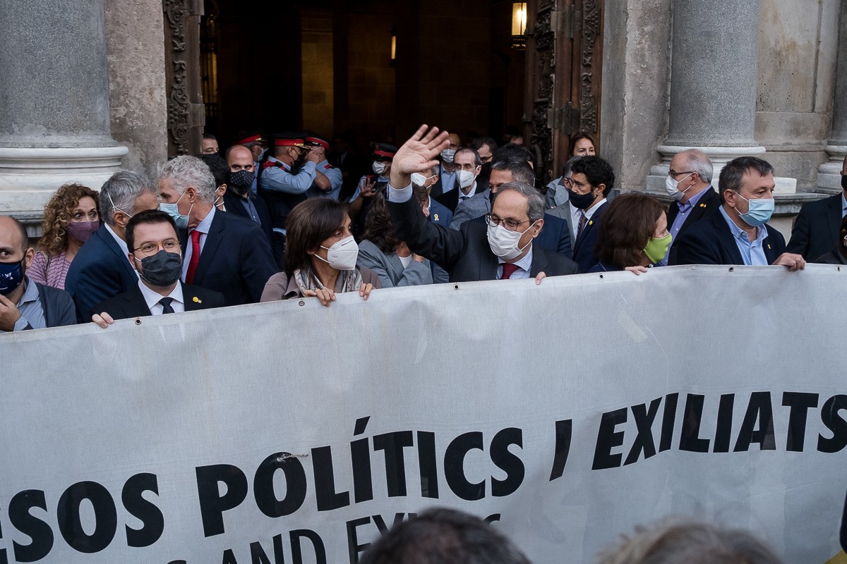 Torra presenta recurs contra la segona causa per desobediència per la pancarta dels presos