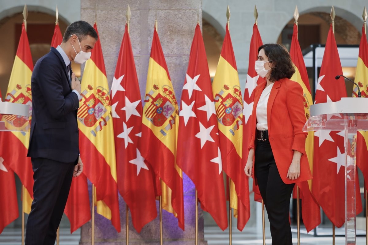 Sánchez i Ayuso després de la trobada d'aquest migdia a Madrid - Europa Press