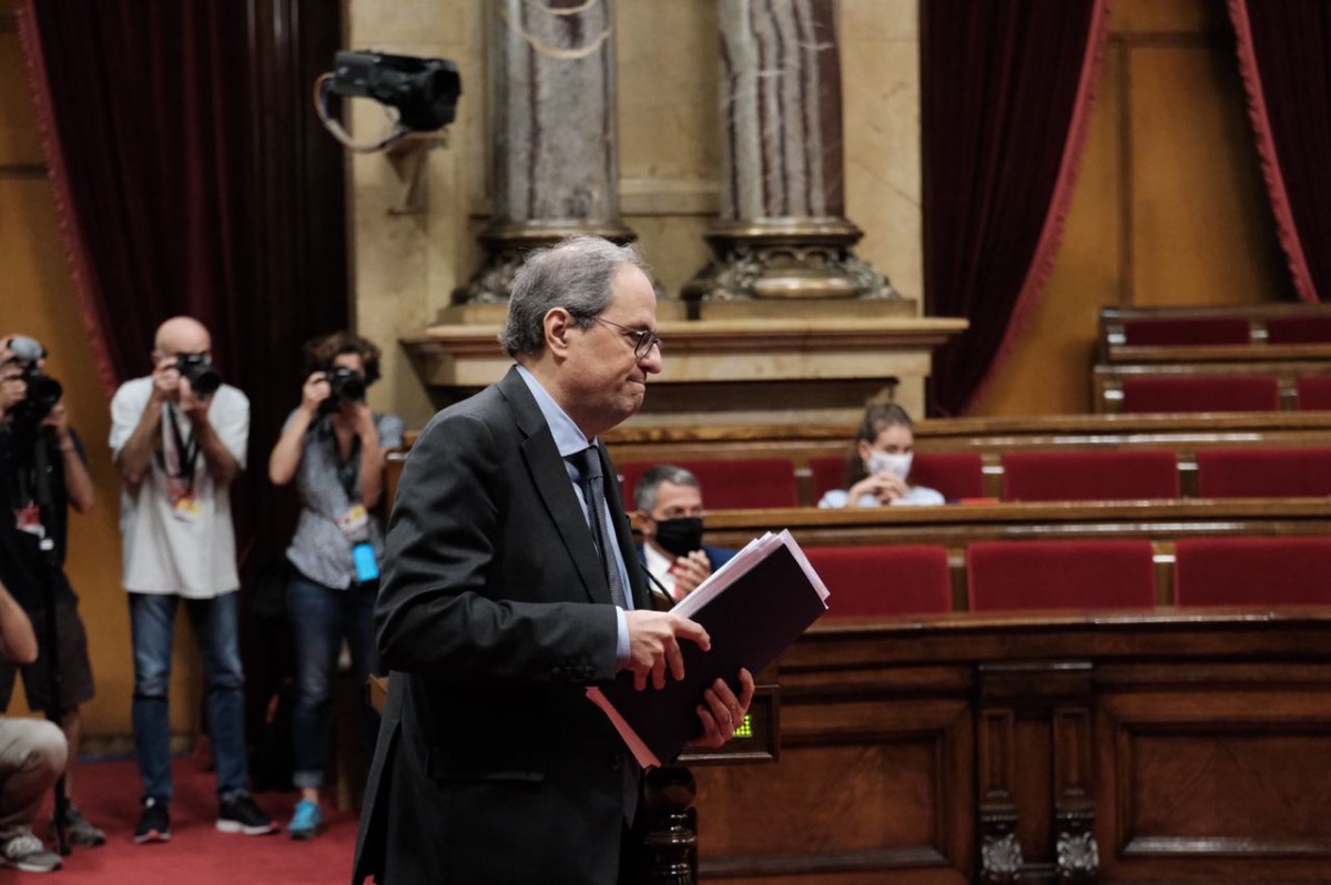 Quim Torra, després del primer discurs al debat de política general. - Adrià Costa