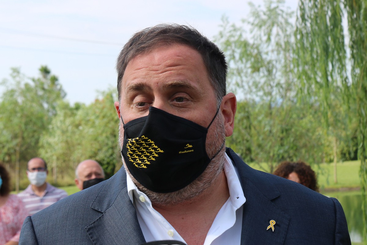 Oriol Junqueras, el passat 25 de juliol  a Santa Coloma de Farners.  - Gerard Vilà/ACN
