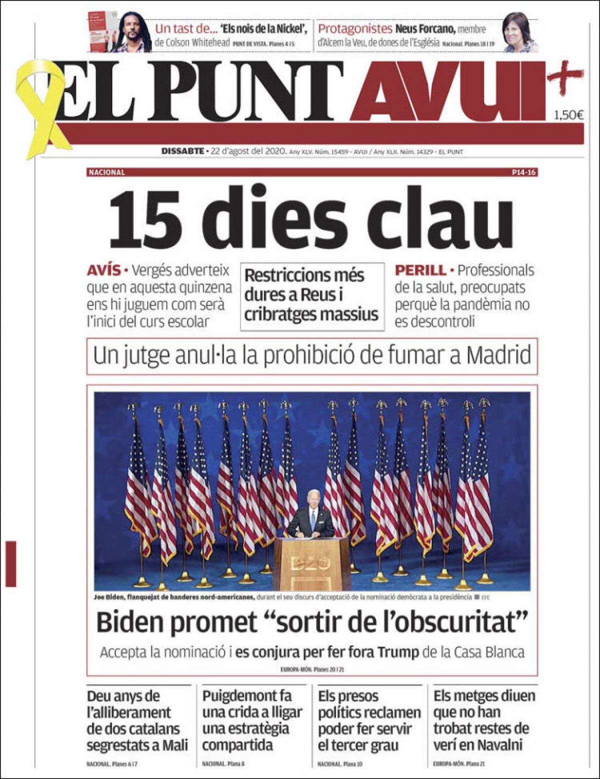 PORTADES «Onada de nous positius als hospitals de Madrid», a «El País»