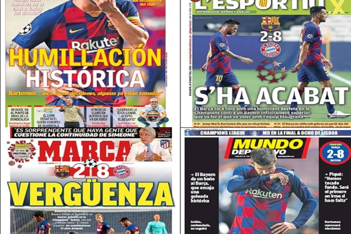 La premsa destrossa el Barça després de la humiliació a Lisboa 