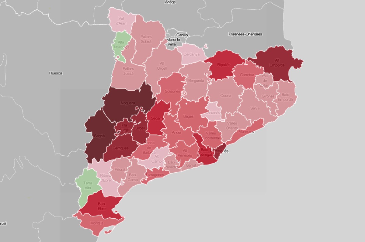 MAPES Vint comarques han duplicat els positius de coronavirus en l'última quinzena