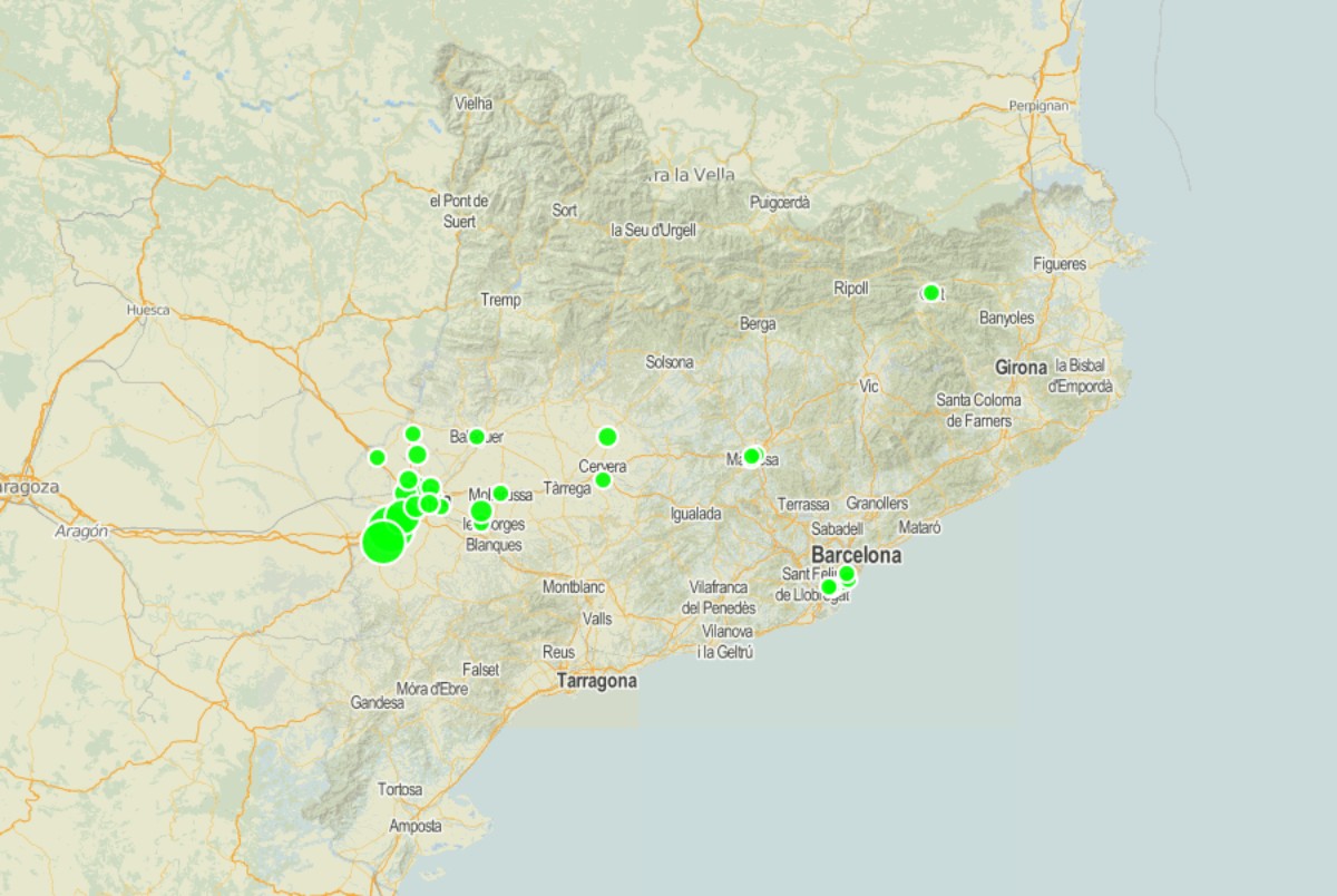 MAPES On es concentren els brots del Segrià i quins hi ha a la resta del país?