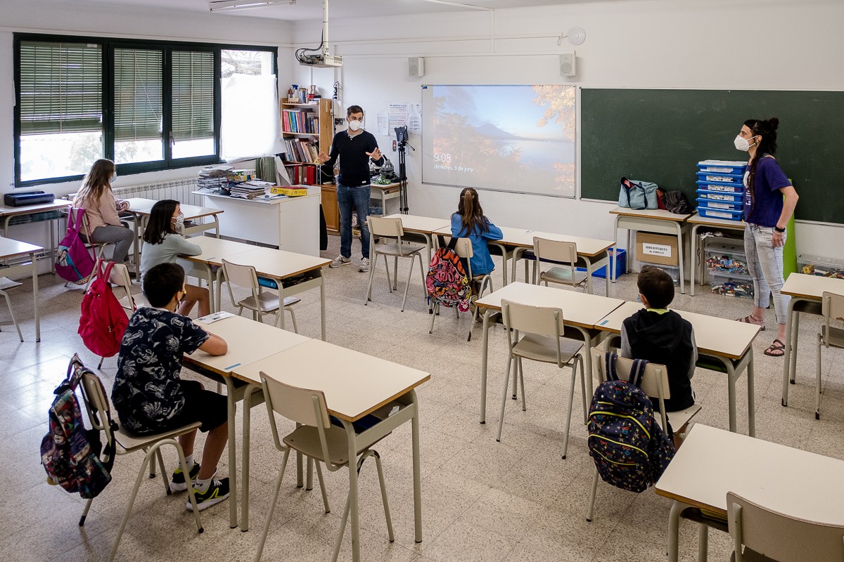 Alumnes de tercer de primària de l'Escola Rocaprevera. - Adrià Costa