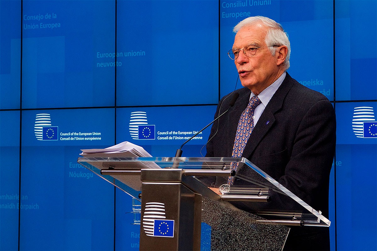 Borrell, a la roda de premsa posterior a la reunió de ministres d'Exteriors de la UE, a Brussel·les - ACN