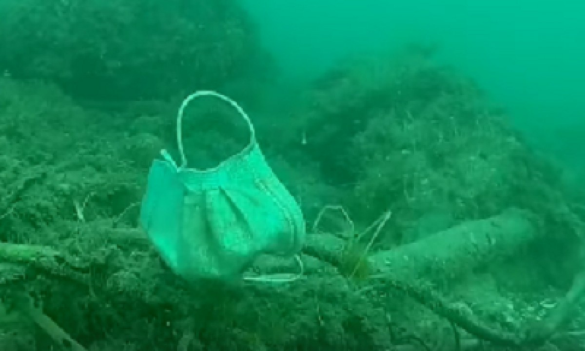 VÃDEO El fons del Mediterrani, ple de mascaretes i guants