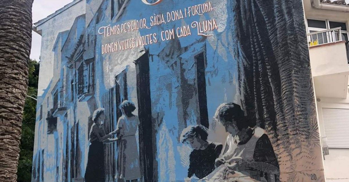 Roc Blackblock ha pintat dos murals en homenatge als orígens mariners i pagesos de la Ràpita