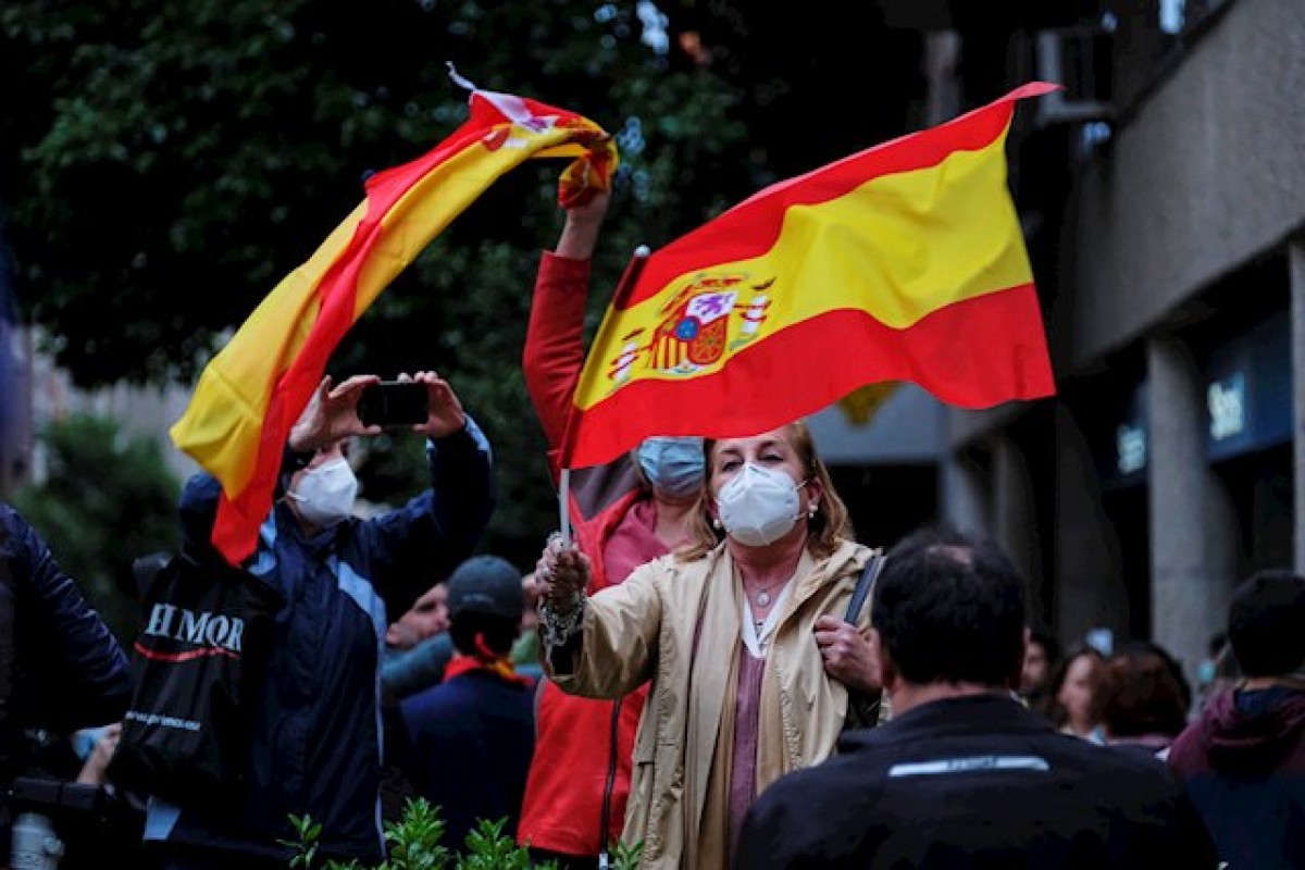 Diversos manifestants al barri de Salamanca de Madrid - Europa Press