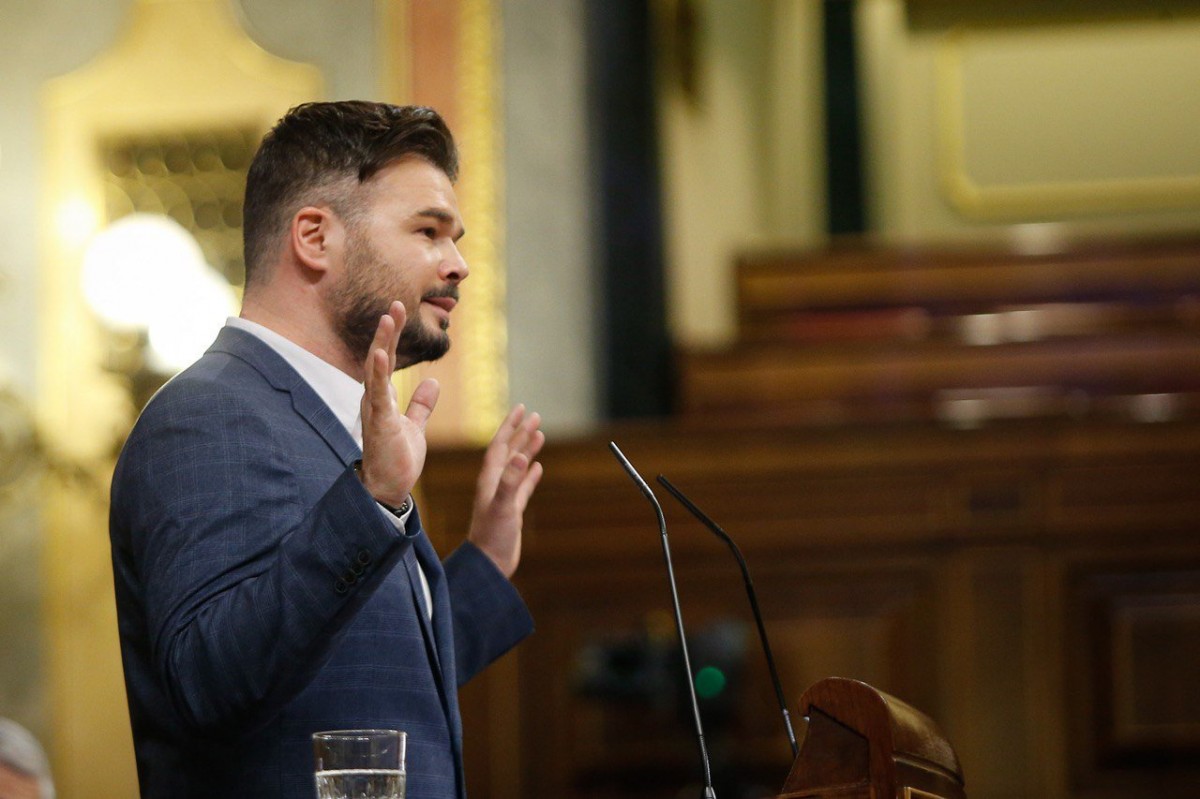 El portaveu d'ERC al Congrés, Gabriel Rufián, aquest dimecres al Congrés - Congreso