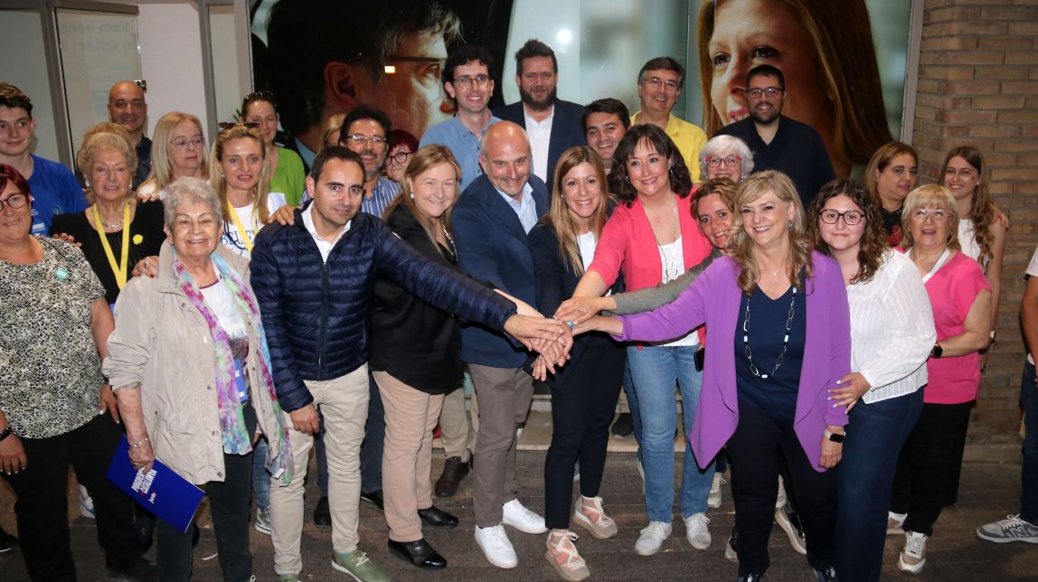 Junts celebrant la victòria a Lleida - ACN
