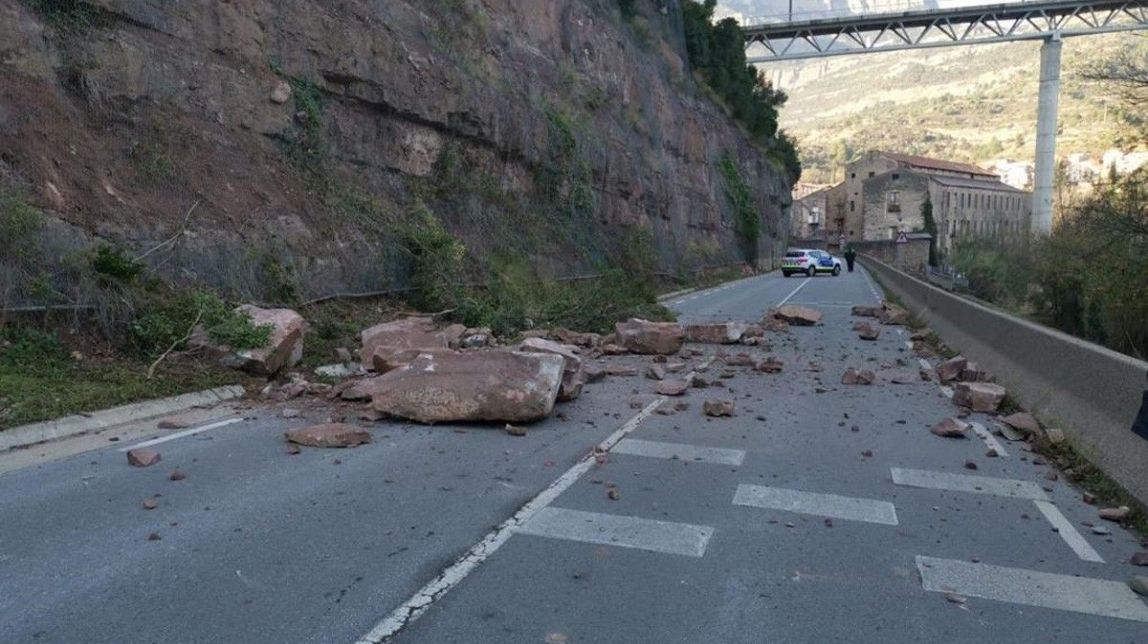 Territori destina 1,6 milions a estabilitzar talussos a les carreteres d'accés a Montserrat