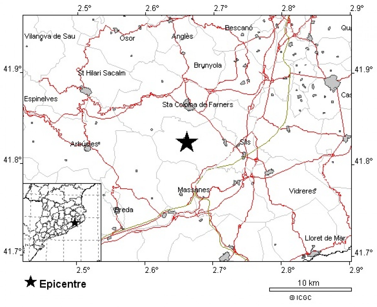 Un terratrèmol de magnitud 3,6 sacseja el nord-est de Catalunya
