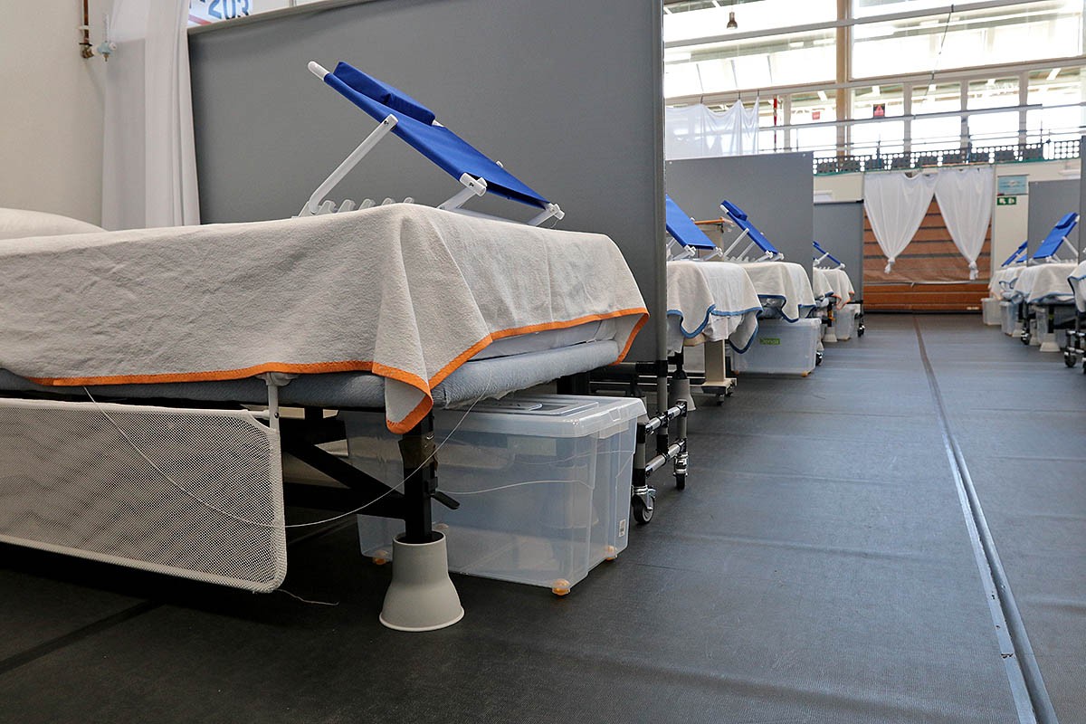 Sense pacients però en alerta: l'«stand by» del pavelló medicalitzat de Sant Pau  