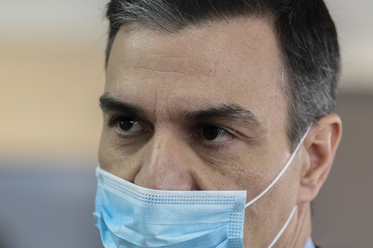 El president del govern espanyol, Pedro Sánchez, amb mascareta - Flickr Moncloa