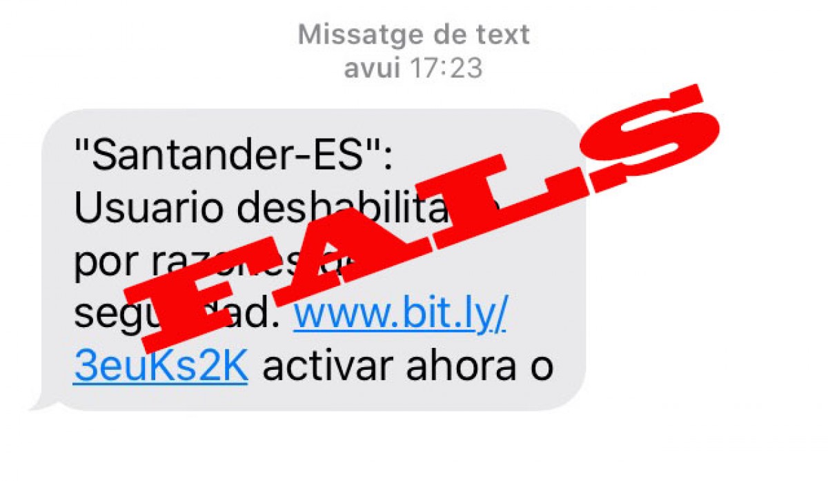 Els Mossos avisen d'una estafa bancària via missatge de text al mòbil