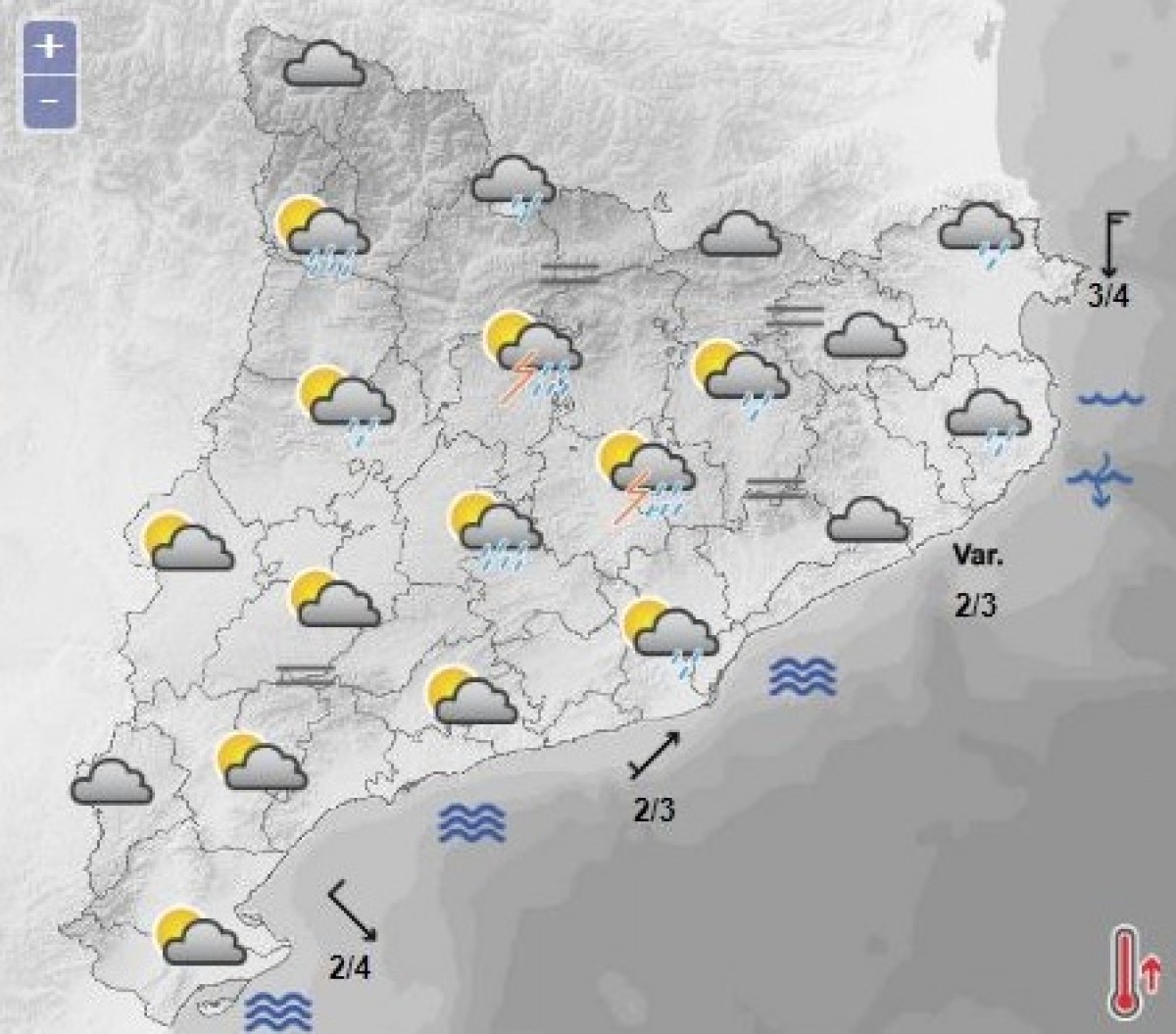 Ratxa de pluges fins dimecres que poden superar els 100 litres