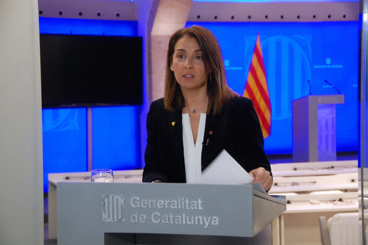 La consellera de la Presidència, Meritxell Budó, en roda de premsa - Govern