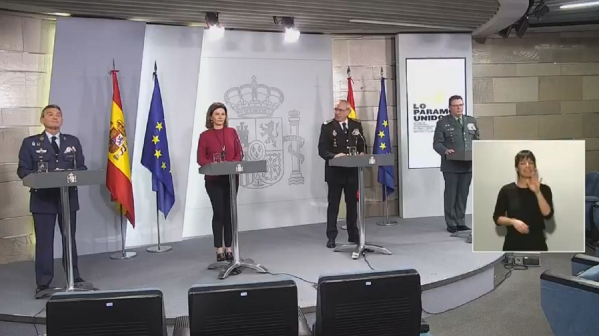 VÃDEO El cap de l'Estat Major espanyol torna al bel·licisme per parlar del coronavirus