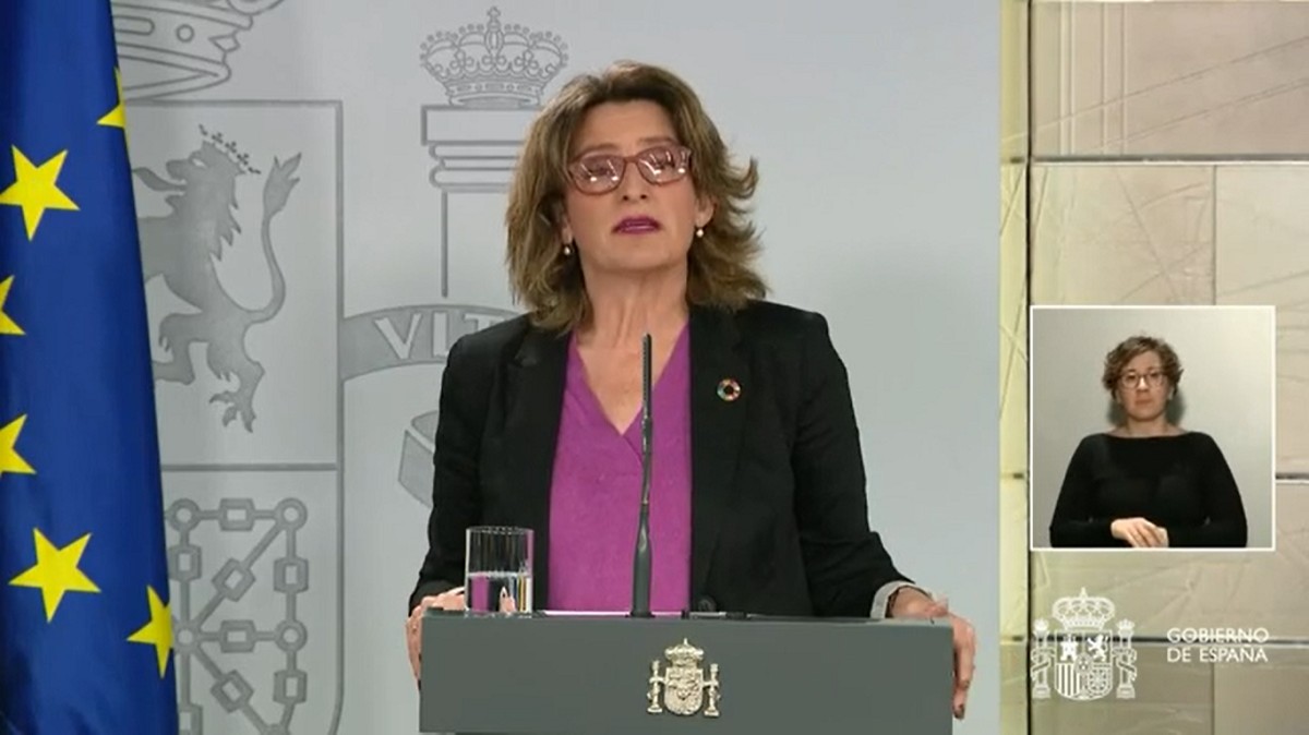 Teresa Ribera, durant la roda de premsa - ND