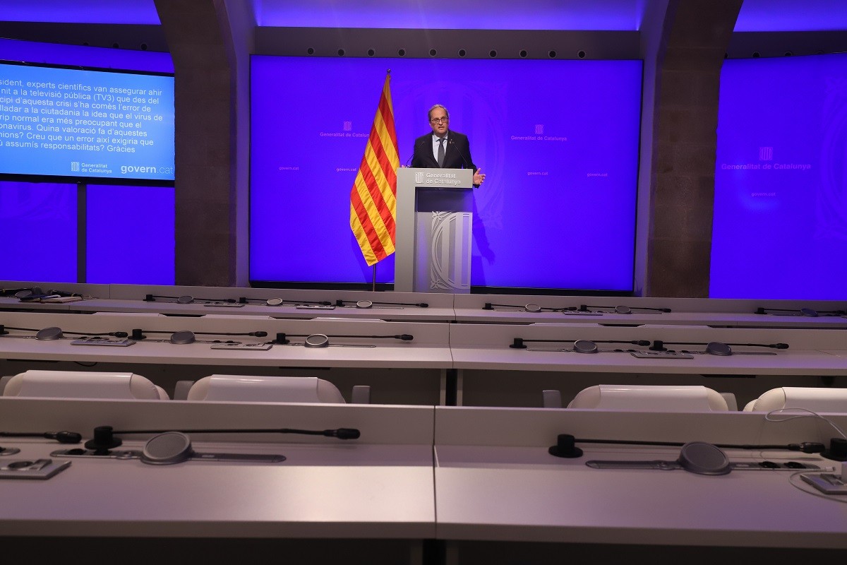 Torra, a Sánchez: «La Constitució no és un fàrmac contra el coronavirus»