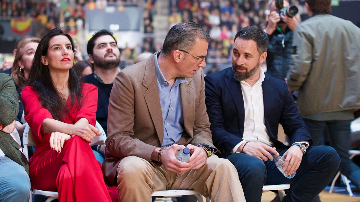 Ortega Smith, parlant amb Abascal aquest diumenge a l'acte de Vox a Vistalegre - Flickr Vox