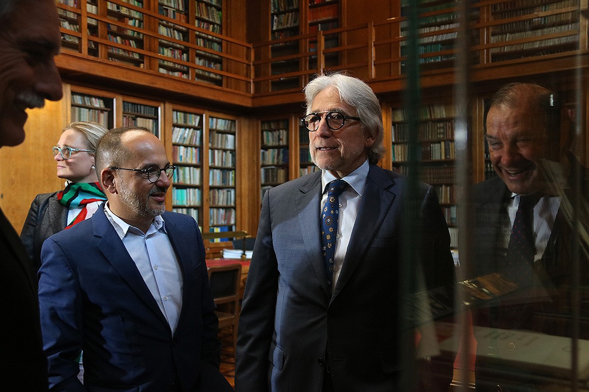  Josep Sánchez Llibre i els quatre assessors d'afers públics Valeriano Gómez Sánchez, Vicente Martínez-Pujalte, Manel J.Silva i Carles Campuzano, l'1 de juliol del 2019 ( - ACN
