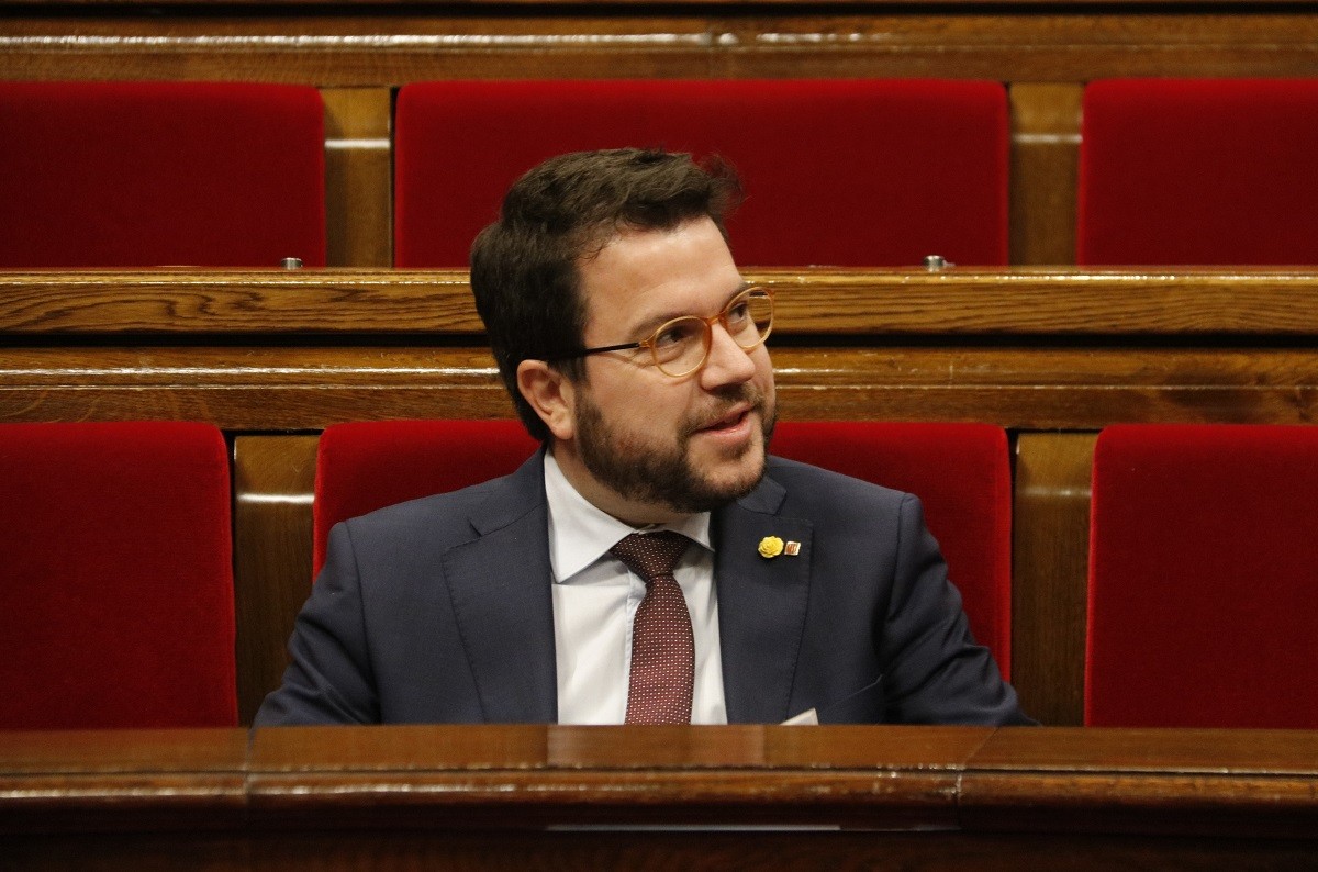 El vicepresident del Govern, Pere Aragonès, aquest dimecres al ple - ACN