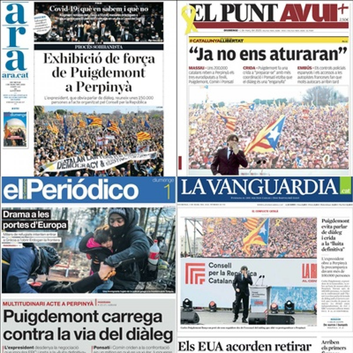 PORTADES «Puigdemont menysprea la taula de Sánchez i crida a la lluita», a «El Mundo»