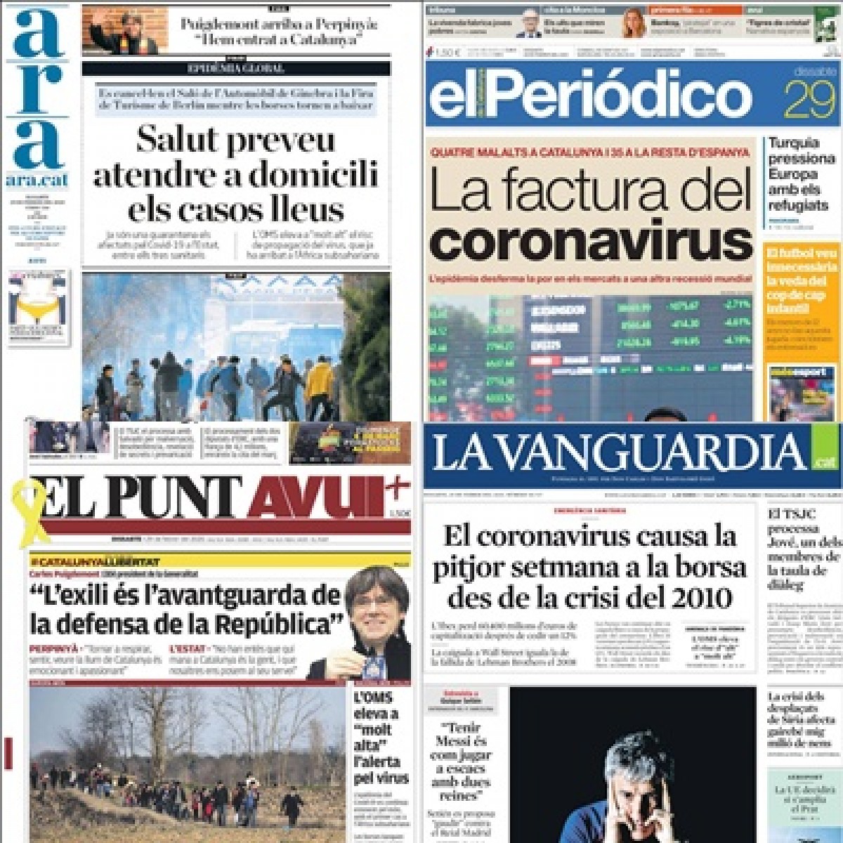 PORTADES «La factura del coronavirus», a «El Periódico»